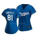 Camiseta Beisbol Mujer Los Angeles Dodgers Victor Gonzalez Replica Alterno 2020 Azul