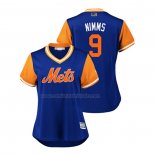 Camiseta Beisbol Mujer New York Mets Brandon Nimmo 2018 LLWS Players Weekend Nimms Azul