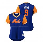 Camiseta Beisbol Mujer New York Mets Brandon Nimmo 2018 LLWS Players Weekend Nimms Azul