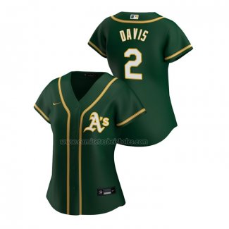 Camiseta Beisbol Mujer Oakland Athletics Khris Davis Replica Alterno 2020 Verde2