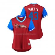 Camiseta Beisbol Mujer Philadelphia Phillies Nick Pivetta 2018 LLWS Players Weekend Pivetta Scarlet