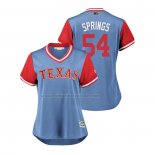 Camiseta Beisbol Mujer Texas Rangers Jeffrey Springs 2018 LLWS Players Weekend Springs Azul