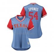 Camiseta Beisbol Mujer Texas Rangers Jeffrey Springs 2018 LLWS Players Weekend Springs Azul