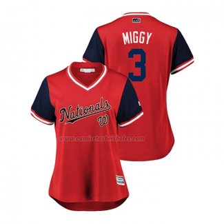 Camiseta Beisbol Mujer Washington Nationals Michael Taylor 2018 LLWS Players Weekend Miggy Rojo