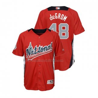 Camiseta Beisbol Nino All Star 2018 Jacob Degrom Primera Run Derby National League Rojo