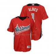 Camiseta Beisbol Nino All Star 2018 Ozzie Albies Primera Run Derby National League Rojo