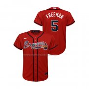 Camiseta Beisbol Nino Atlanta Braves Freddie Freeman Replica Alterno Rojo