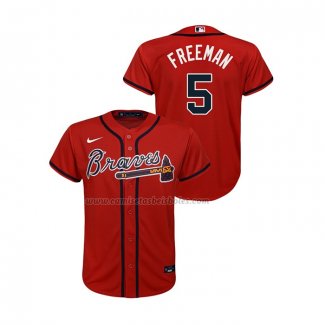 Camiseta Beisbol Nino Atlanta Braves Freddie Freeman Replica Alterno Rojo