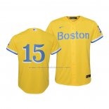 Camiseta Beisbol Nino Boston Red Sox Dustin Pedroia 2021 City Connect Replica Oro