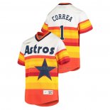 Camiseta Beisbol Nino Houston Astros Carlos Correa Cooperstown Collection Primera Blanco Naranja