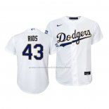 Camiseta Beisbol Nino Los Angeles Dodgers Edwin Rios 2021 Gold Program Replica Blanco
