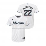 Camiseta Beisbol Nino Miami Marlins Sandy Alcantara Replica Primera Blanco