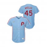 Camiseta Beisbol Nino Philadelphia Phillies Zack Wheeler Cooperstown Collection Road Azul