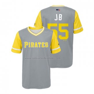 Camiseta Beisbol Nino Pittsburgh Pirates Josh Bell 2018 LLWS Players Weekend Jb Gris