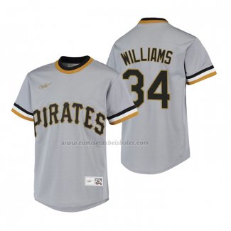 Camiseta Beisbol Nino Pittsburgh Pirates Trevor Williams Cooperstown Collection Road Gris