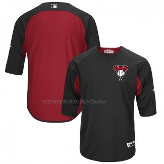 Camiseta Beisbol Hombre Arizona Diamondbacks Majestic Autentico Collection Batting Practice Negro