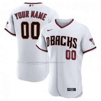 Camiseta Beisbol Hombre Arizona Diamondbacks Primera Autentico Personalizada Blanco