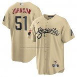 Camiseta Beisbol Hombre Arizona Diamondbacks Randy Johnson City Connect Replica Oro