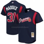 Camiseta Beisbol Hombre Atlanta Braves Greg Maddux Mitchell & Ness Cooperstown Collection Batting Practice Azul Camiseta Beisbol Hombre Atlanta Braves Greg Maddux Mitchell & Ness Cooperstown Collection Batting Practice Azul