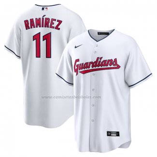 Camiseta Beisbol Hombre Cleveland Guardians Jose Ramirez Replica Blanco
