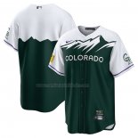 Camiseta Beisbol Hombre Colorado Rockies 2022 City Connect Replica Verde