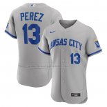 Camiseta Beisbol Hombre Kansas City Royals Salvador Perez 2022 Road Autentico Gris