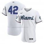 Camiseta Beisbol Hombre Miami Marlins Jackie Robinson Autentico Blanco