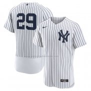 Camiseta Beisbol Hombre New York Yankees Catfish Hunter Primera Autentico Retired Blanco