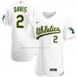 Camiseta Beisbol Hombre Oakland Athletics Khris Davis Primera Autentico Blanco