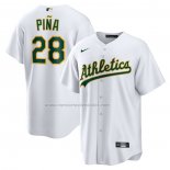 Camiseta Beisbol Hombre Oakland Athletics Manny Pia Primera Replica Blanco