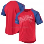 Camiseta Beisbol Hombre Philadelphia Phillies Button Down Raglan Replica Rojo