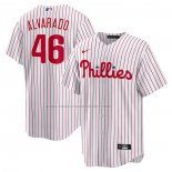 Camiseta Beisbol Hombre Philadelphia Phillies Jose Alvarado Primera Replica Blanco