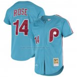 Camiseta Beisbol Hombre Philadelphia Phillies Pete Rose Mitchell & Ness Cooperstown Collection Autentico Azul