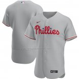 Camiseta Beisbol Hombre Philadelphia Phillies Road Autentico Gris