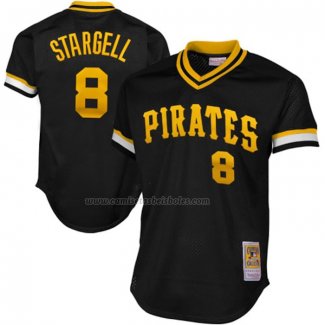 Camiseta Beisbol Hombre Pittsburgh Pirates Willie Stargell Mitchell & Ness 1982 Autentico Cooperstown Collection Mesh Batting Practice Negro