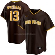Camiseta Beisbol Hombre San Diego Padres Manny Machado Replica Alterno Marron