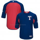 Camiseta Beisbol Hombre Texas Rangers Majestic Autentico Collection Batting Practice Rojo Azul