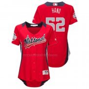 Camiseta Beisbol Mujer All Star 2018 Brad Hand Primera Run Derby National League Rojo