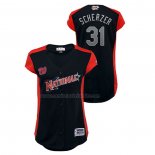 Camiseta Beisbol Mujer All Star 2019 Washington Nationals Max Scherzer Workout National League Azul