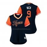 Camiseta Beisbol Mujer Detroit Tigers Nicholas Castellanos 2018 LLWS Players Weekend Nick Azul