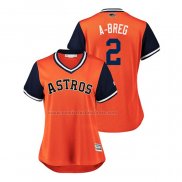 Camiseta Beisbol Mujer Houston Astros Alex Bregman 2018 LLWS Players Weekend A Breg Orange