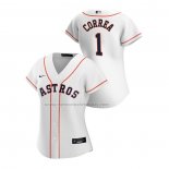 Camiseta Beisbol Mujer Houston Astros Carlos Correa Replica Primera 2020 Blanco