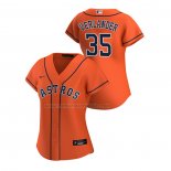 Camiseta Beisbol Mujer Houston Astros Justin Verlander Replica Alterno 2020 Naranja
