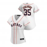 Camiseta Beisbol Mujer Houston Astros Justin Verlander Replica Primera 2020 Blanco