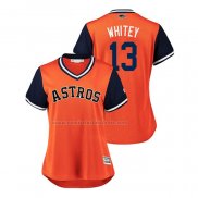 Camiseta Beisbol Mujer Houston Astros Tyler Blanco 2018 LLWS Players Weekend Blancoy Orange