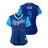Camiseta Beisbol Mujer Kansas City Royals Drew Butera 2018 LLWS Players Weekend Vito Azul
