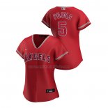 Camiseta Beisbol Mujer Los Angeles Angels Albert Pujols Replica Alterno 2020 Rojo