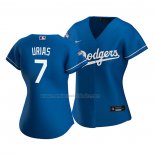 Camiseta Beisbol Mujer Los Angeles Dodgers Julio Urias Replica Alterno 2020 Azul