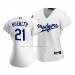 Camiseta Beisbol Mujer Los Angeles Dodgers Walker Buehler Primera Replica 2020 Blanco