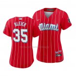 Camiseta Beisbol Mujer Miami Marlins Richard Bleier 2021 City Connect Sugar Kings Rojo
